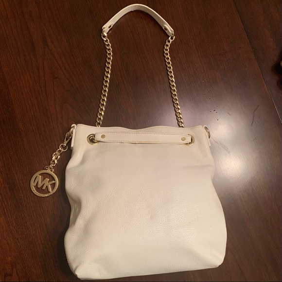 Michael Kors Bags Michael Kors Off White Leather Handbag With Gold